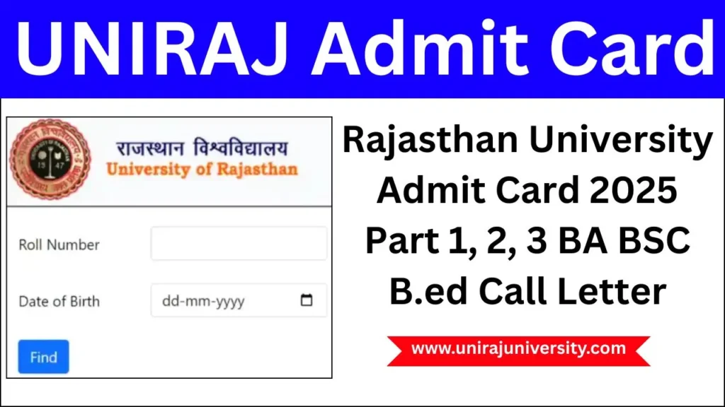 Rajasthan University Admit Card 2025