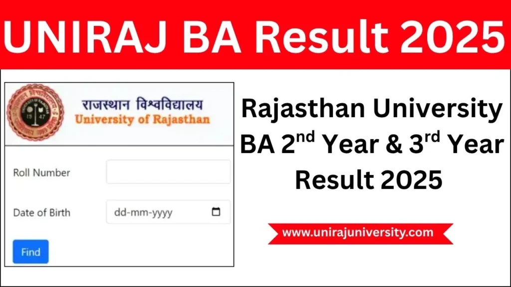 Rajasthan University BA Second Year and Third Year Result Released