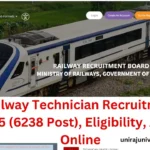 Railway Technician Recruitment 2025 Notification Released