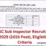 RPSC Sub Inspector Recruitment 2025 Notification released